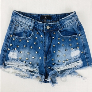 MISSGUIDED‎ Shorts Booty Destroyed Spiked Studded